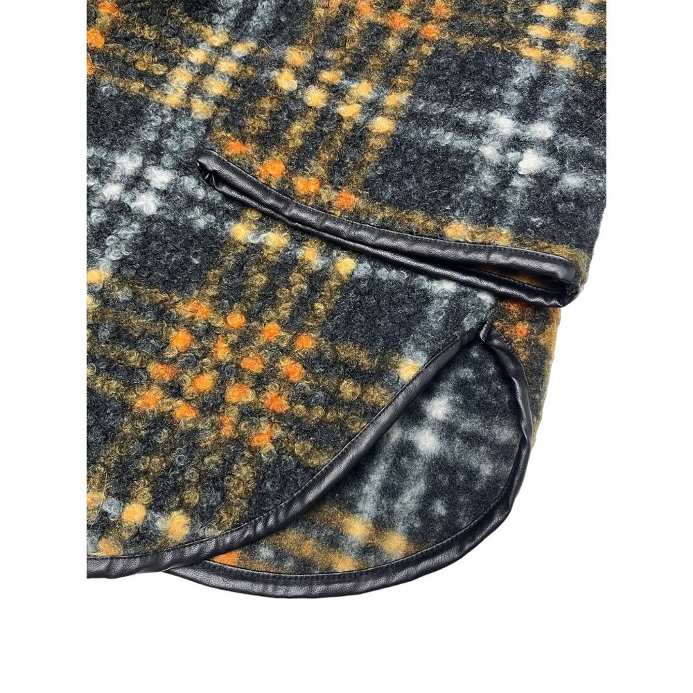 NWT Ava & Viv 2X Women’s Curly Fleece Plaid Jacket Black Gold Shirt Shacket - Picture 7 of 12